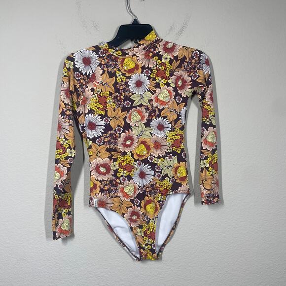 Rhythm Free People Small Sun Dance Long Sleeves One Piece Rash Guard Long Sleeve - Picture 3 of 13